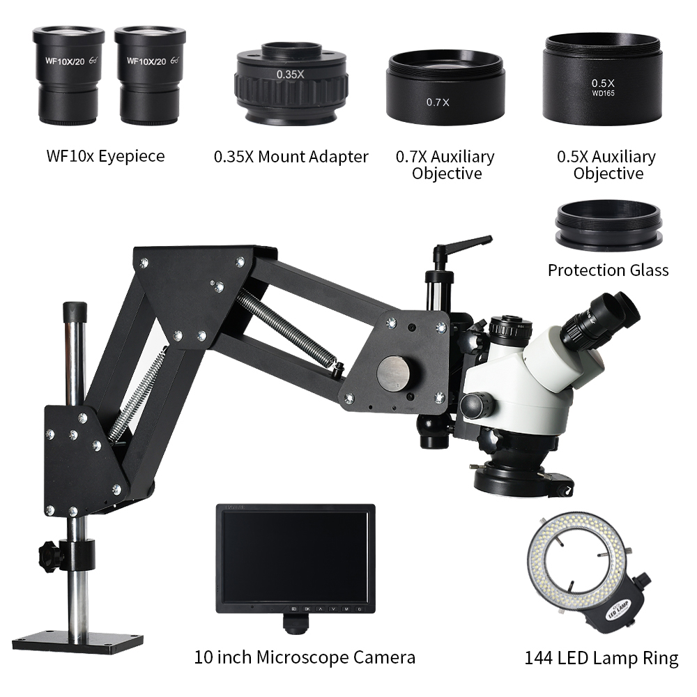 Microscope stéréoscopique trin - Trinocular Stereo Microscope 7X-45X avis et prix